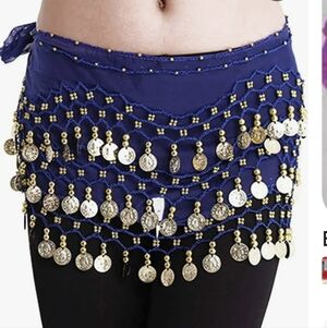 Belly Dance Hip Scarf with Gold Coins